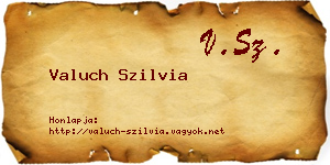 Valuch Szilvia névjegykártya